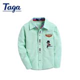 taga童装 男童衬衫长袖儿童春季上衣韩版秋装大童衬衣2016新款