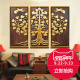 东南亚泰式风格手绘油画高档客厅背景墙装饰画抽象画挂画菩提树