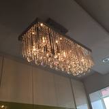 长方形水晶吊灯LED餐厅吊灯现代简约餐厅灯创意吧台餐吊饭厅灯具