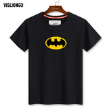 蝙蝠侠卡通动漫印花短袖T恤 青少年男士纯棉圆领韩版半截袖衣服潮
