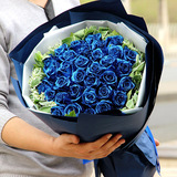 蓝色妖姬蓝玫瑰花束送女友鲜花速递上海杭州北京广州同城花店送花