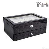 多拉奇高档钢琴漆实木手表盒10位机械表收藏盒木质手表首饰收纳盒