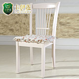 卡伊莲韩式公主椅田园白色餐椅子家用简约休闲椅小户型靠背椅H11*