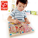 德国HAPE快乐农场磁性智力迷宫幼儿童益智玩具生日礼物2-3岁两岁