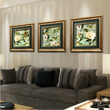 欧式客厅装饰画油画壁画餐厅挂画 美式沙发背景墙画三联画YM-1038