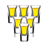 厚底烈酒杯6只套装水晶玻璃小白酒杯吞杯酒具子弹杯玻璃杯