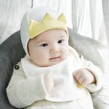 M226韩国代购正品皇冠婴儿童帽子 宝宝全棉胎帽 秋冬保暖护耳帽