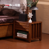 正品三木 东南亚风格家具 抽屉柜床边储物柜 槟榔色实木床头柜