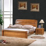 包邮全实木床1.8米现代中式双人床胡桃木婚床1.5米高箱储物床特价