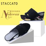 STACCATO/思加图夏季专柜同款时尚印花底帮坡跟女鞋凉鞋9FH78BT5