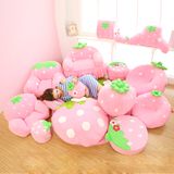 宝织灵正品儿童沙发新款卡通粉红草莓组合套懒人坐垫创意生日礼物