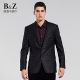 B&Z2015新款春秋商务休闲西服 韩版修身型时尚英伦毛呢西装外套男