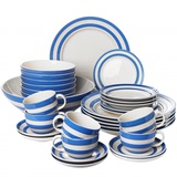 爱思家 英国T.G.GREEN陶瓷餐具蓝色条纹盘盆碗杯外贸出口瓷器套装