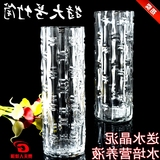 件批发特大号50厘米直筒富贵竹透明玻璃花瓶欧式落地客厅水晶摆