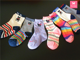 十双包邮/外贸日本原单2-10岁儿童短袜尼森纯棉加厚袜子可爱
