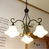 美式乡村铁艺地中海复古餐厅灯韩式田园艺术创意个性三头卧室吊灯