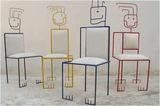 个性人头艺术吧台椅子 创意彩色餐椅 休闲时尚椅子铁艺餐椅咖啡椅