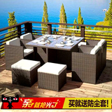 户外家具 阳台桌椅组合 休闲藤椅子茶几套件咖啡厅庭院创意藤桌椅