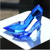 创意生日礼物灰姑娘水晶玻璃鞋子DIY刻字高跟鞋摆件18岁成人礼品
