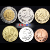 【欧洲】外国硬币 阿尔巴尼亚6枚一套 可流通版外币 全新带双色币