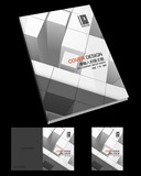 时尚黑白方块立体建筑画册原创企业画册封面设计PSD素材模版