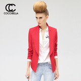COCOBELLA2016新品修身长袖女士红色小西服春秋休闲西装外套CT477