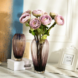 透明玻璃花瓶北欧 大号客厅插花装饰摆件简约玄关水培彩色花瓶