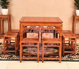 明清仿古家具全实木榆木家具中式现代 八仙桌 长方形餐桌字画桌