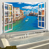 地中海假窗户墙贴创意风景卧室客厅温馨装饰墙面背景贴画墙壁贴纸
