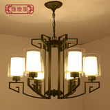中式餐厅吊灯 卧室客厅灯创意美式复古中国风6头8头茶楼酒店灯具