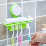 卫浴室置物架强力吸盘式牙刷架子壁挂架收纳牙膏架组合洗漱口套装