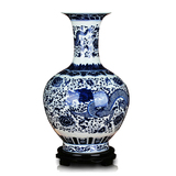 景德镇陶瓷花瓶摆件客厅中式仿古古典手绘青花瓷花瓶落地大号摆设
