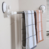 可易不锈钢单杆浴巾架卫生间旋转吸盘毛巾杆厨房置物架
