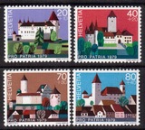 瑞士1979年城堡/建筑风光邮票4全