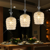 现代简约LED水晶餐厅灯餐吊灯三头创意饭厅吧台吊灯温馨灯饰灯具