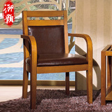 御颢实木餐椅实木书椅组合皮椅餐厅椅特价现代中式家具2B836
