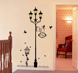 创意时尚客厅卧室墙贴纸欧式建筑个性路灯贴画装饰店铺走廊墙壁贴