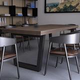 美式乡村复古实木铁艺餐桌椅酒吧桌办公桌咖啡桌电脑桌长方形桌椅