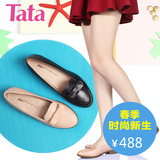 Tata/他她春季专柜同款羊皮方跟低跟甜美浅口女单鞋2I202AQ5