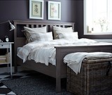 【IKEA/宜家专业代购】 汉尼斯 床架 白色 黑褐色 双人床  特价