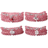 雅晶阁水晶 草莓晶手链搭配泰银 粉色手串多圈多层女款
