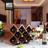 湛堂红酒架摆件葡萄酒瓶架实木展示格子家用客厅欧式创意酒柜吧台
