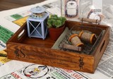 zakka木质化妆品收纳盒子木质木盒托盘桌面复古创意实木储物盒子