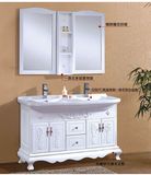 现代浴室柜组合橡木实木柜洗漱台洗脸盆双盆卫浴柜落地柜镜柜