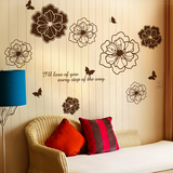 可移除墙贴纸贴画卧室温馨简约纯色装饰电视沙发背景墙蝴蝶镂空花