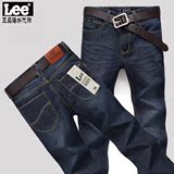 Lee男士牛仔裤夏季新款商务大码修身简约直筒透气中腰男李牌长裤