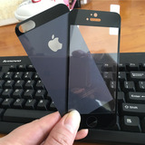 苹果5s钢化膜彩膜 iPhone5se全覆盖前后防爆玻璃膜 黑色手机贴膜