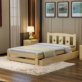 包邮实木床双人床1.5米1.8米大床松木儿童床1米单人床1.2米简易床