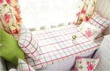 格子系列2.4米宽幅纯棉加厚帆布四季布沙发布料桌布窗帘床单布料