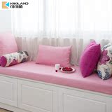 飘窗垫窗台垫定做定制坐垫沙发垫 清新田园风纯色粉色 加厚海棉垫